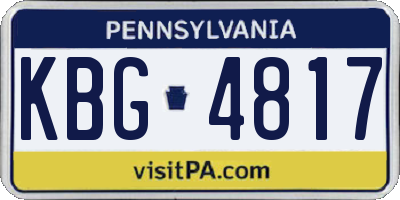 PA license plate KBG4817