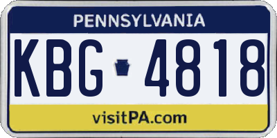 PA license plate KBG4818