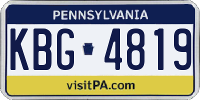 PA license plate KBG4819