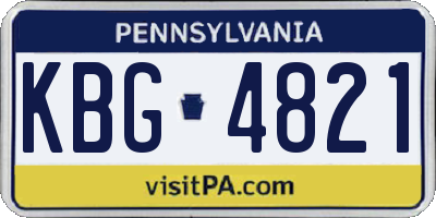 PA license plate KBG4821