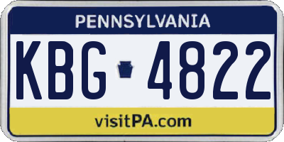PA license plate KBG4822