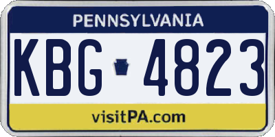 PA license plate KBG4823