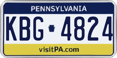 PA license plate KBG4824