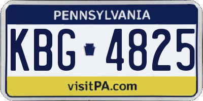 PA license plate KBG4825