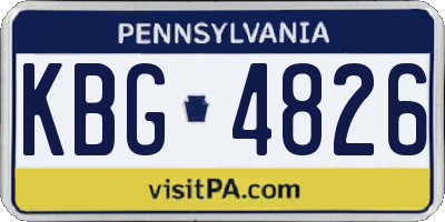 PA license plate KBG4826