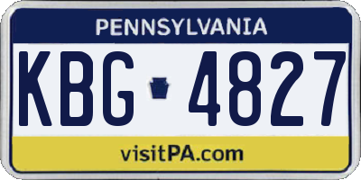 PA license plate KBG4827