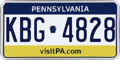 PA license plate KBG4828