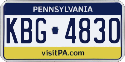 PA license plate KBG4830