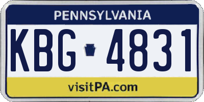 PA license plate KBG4831