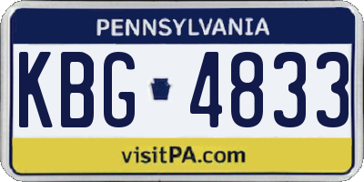 PA license plate KBG4833