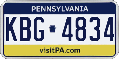 PA license plate KBG4834