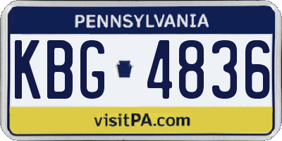 PA license plate KBG4836