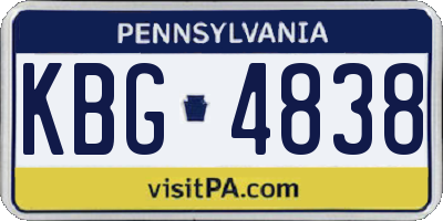 PA license plate KBG4838