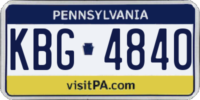 PA license plate KBG4840