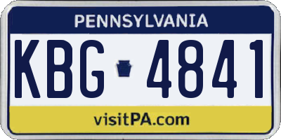 PA license plate KBG4841