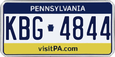 PA license plate KBG4844