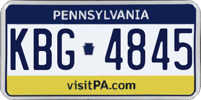 PA license plate KBG4845