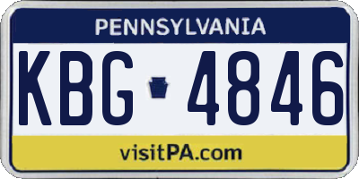 PA license plate KBG4846
