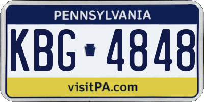 PA license plate KBG4848