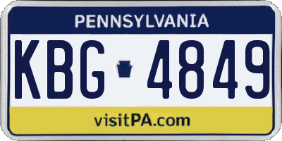 PA license plate KBG4849