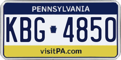 PA license plate KBG4850