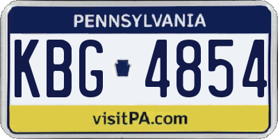PA license plate KBG4854