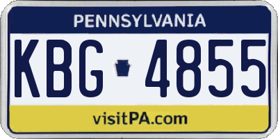 PA license plate KBG4855
