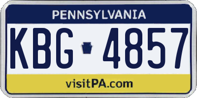 PA license plate KBG4857