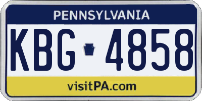 PA license plate KBG4858