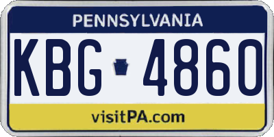 PA license plate KBG4860