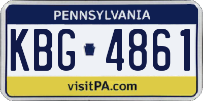 PA license plate KBG4861
