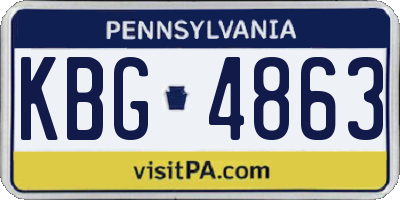 PA license plate KBG4863