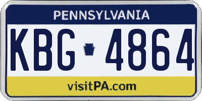 PA license plate KBG4864