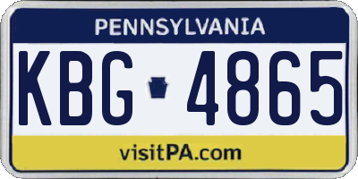 PA license plate KBG4865