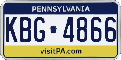 PA license plate KBG4866