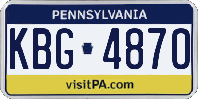 PA license plate KBG4870