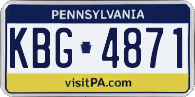 PA license plate KBG4871
