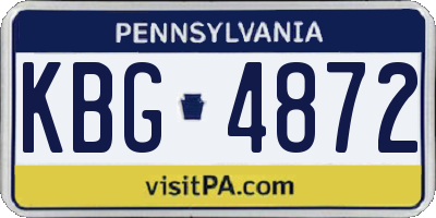 PA license plate KBG4872