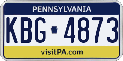 PA license plate KBG4873