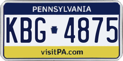 PA license plate KBG4875