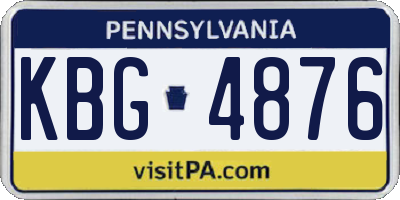 PA license plate KBG4876