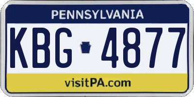 PA license plate KBG4877