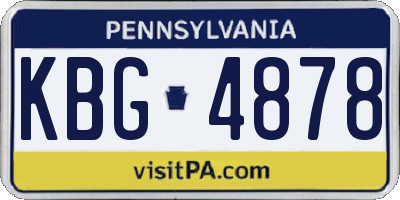 PA license plate KBG4878