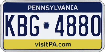 PA license plate KBG4880