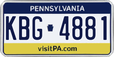 PA license plate KBG4881