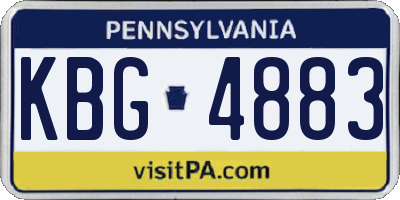 PA license plate KBG4883