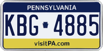 PA license plate KBG4885