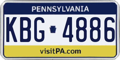 PA license plate KBG4886
