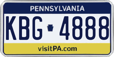 PA license plate KBG4888