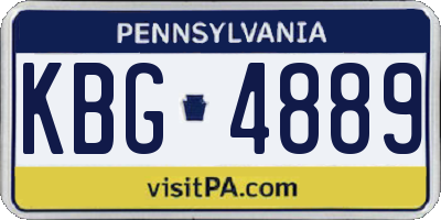 PA license plate KBG4889